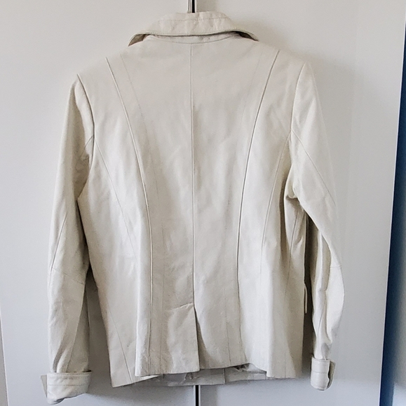 Vintage Terry Lewis White Leather Blazer S - Picture 2 of 14